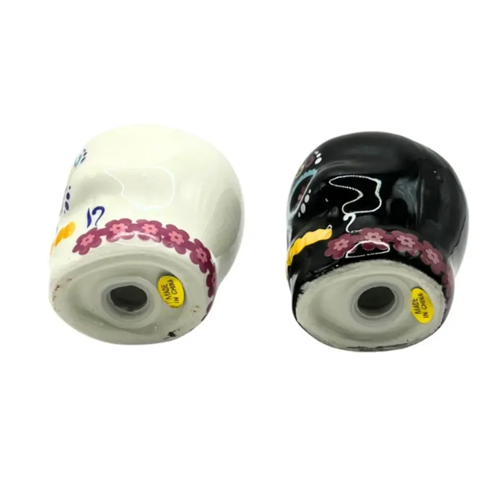 Day of the Dead Sugar Skull Ceramic Salt and Pepper Shakers Set New with Box